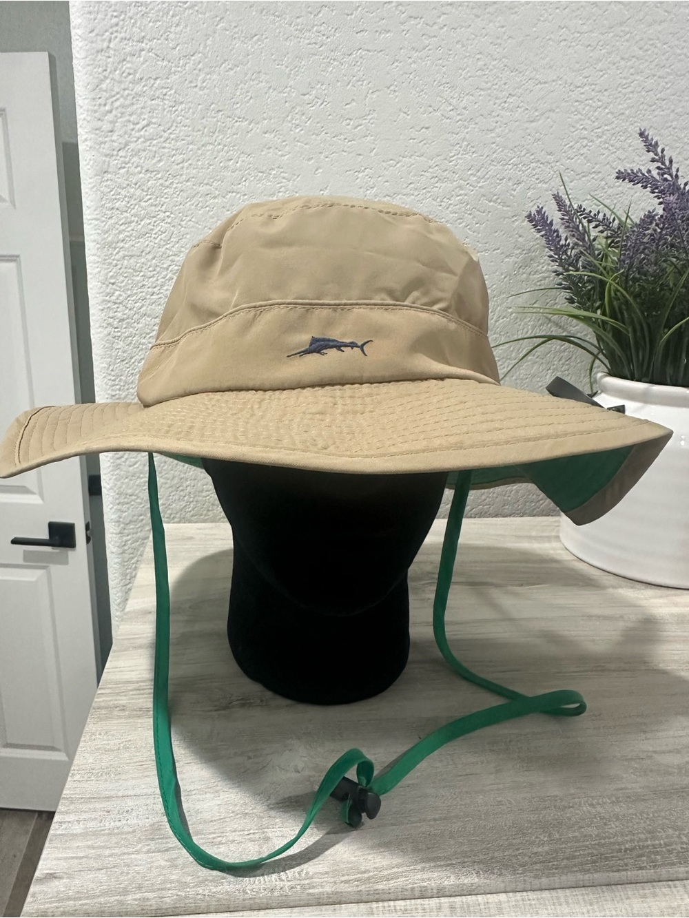 Tommy Bahama Boonie Hat Mens L XL Tan Wide Brim CoolMax Fishing Sun Safari Cap